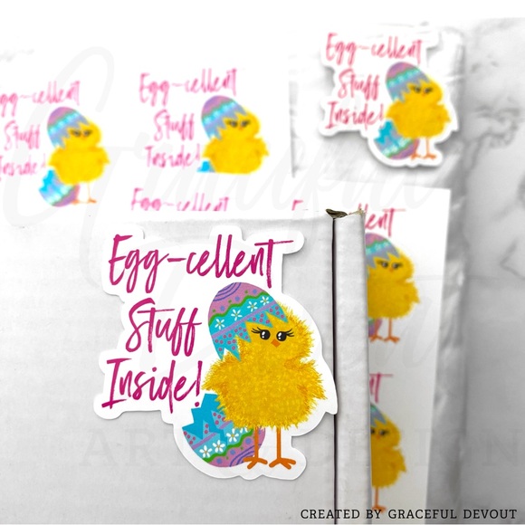 Egg-cellent Stuff Inside! - 2" (inches) Sticker (96ct.)  [GD51-96] - Picture 3 of 5